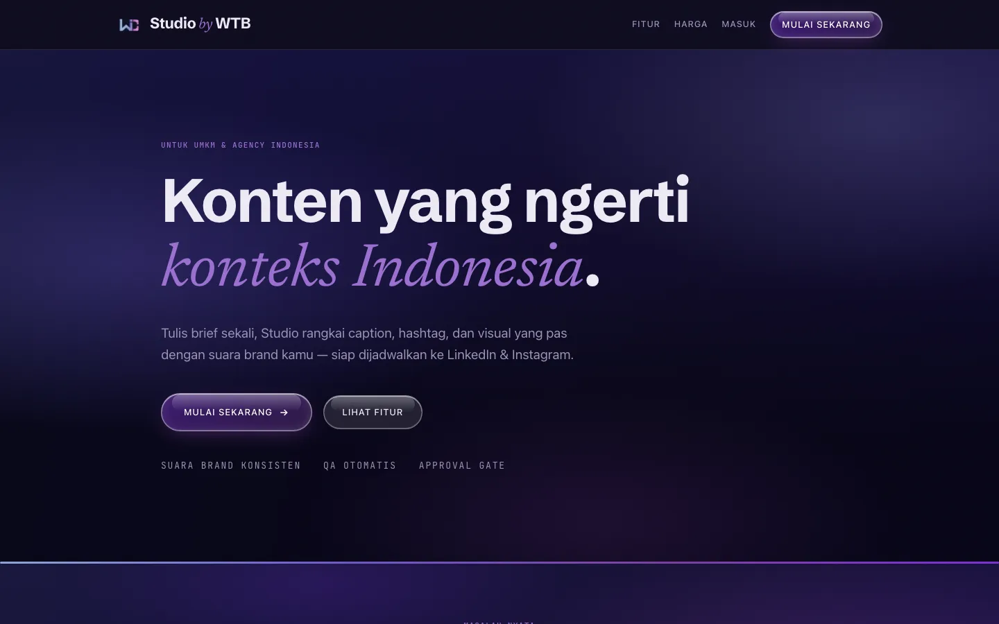Tampilan Studio by WTB